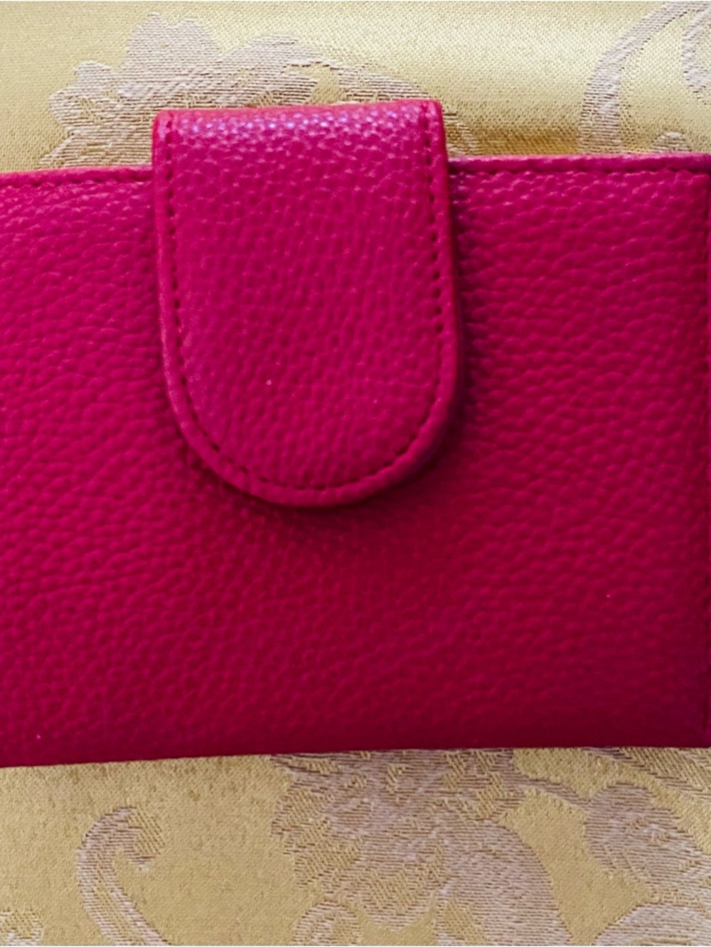 Hot Pink Pebbled Leather Wallet